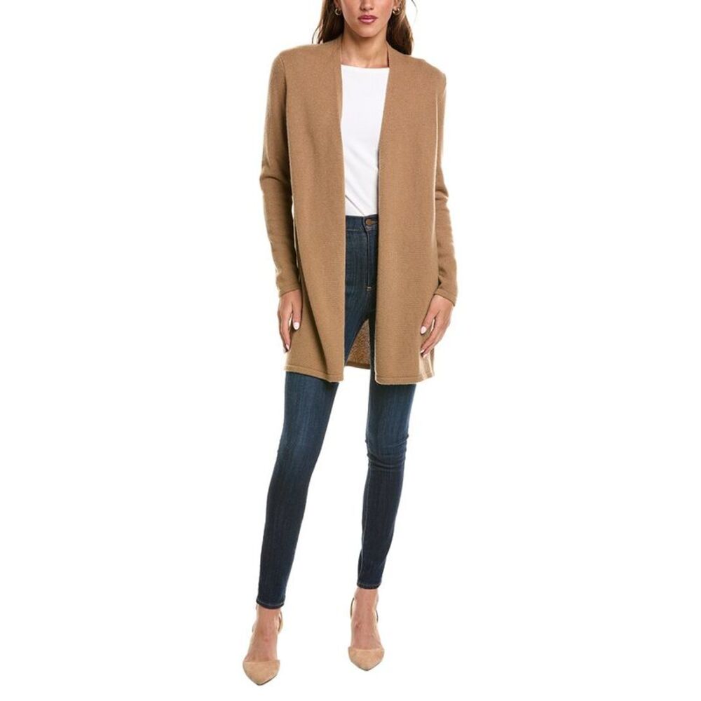 The Cashmere Project Womens  Classic Open 100% Cashmere Cardigan, Brown